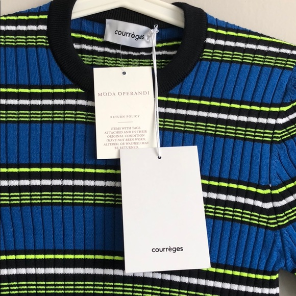 Courreges Variegated Striped Knit Dress - Picture 5 of 6